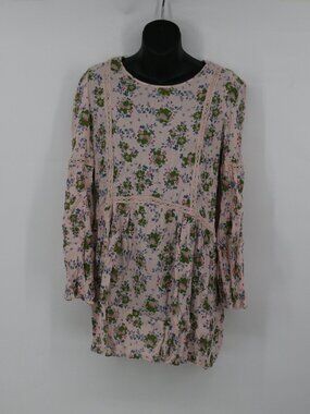 Matilda Jane Womens Like a Lady Tunic Floral Pink Lace Size Small